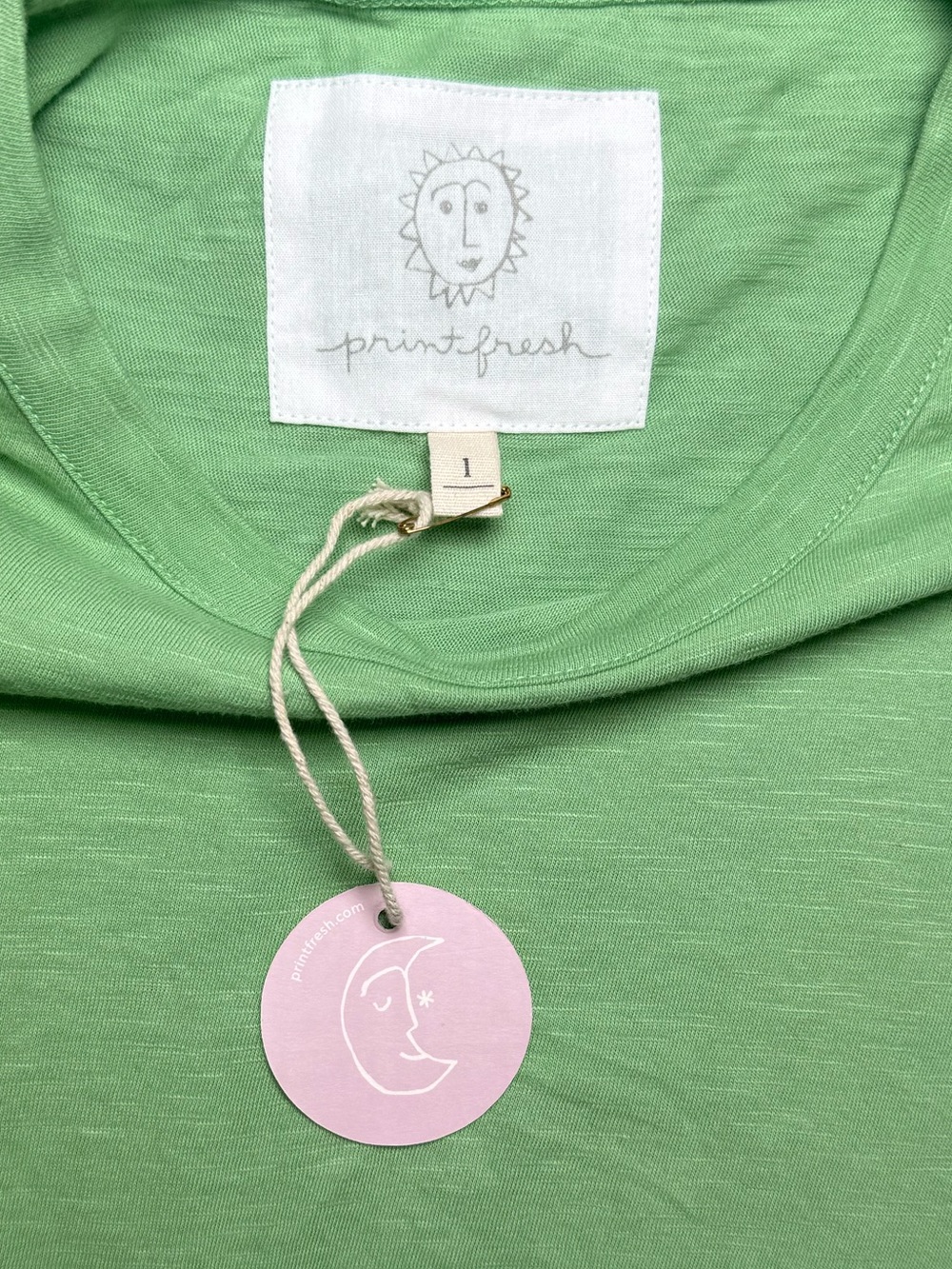 NWT Printfresh Saturday Tee Green Womens S - Picture 8 of 8